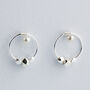 Sterling Silver Geometric Bead Small Hoop Earrings, thumbnail 4 of 5