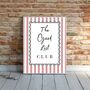 A4 Christmas Art Print, The Good List Club Pink Stripes, thumbnail 1 of 5