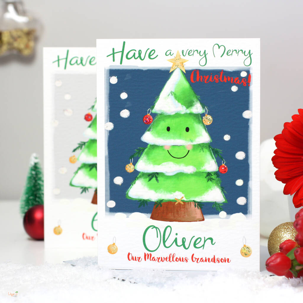 Personalised Festive Tree Christmas Card, 1 of 10