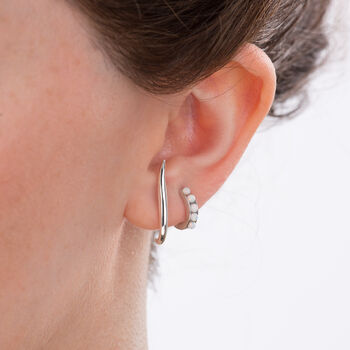 Opal Huggie Hoop Earrings, 2 of 12