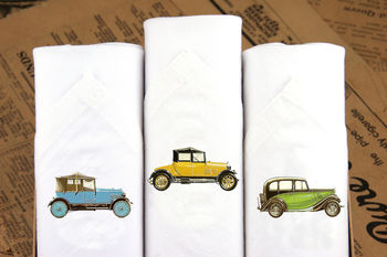 Vintage Cars Handkerchiefs Set, 2 of 3