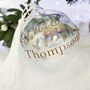 Personalised Couples Iridescent Glass Christmas Bauble, thumbnail 2 of 3