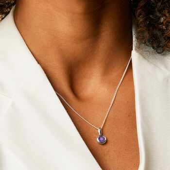 February Birthstone Amethyst Silver Or Gold Necklace, 3 of 12