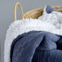 Personalised Knitted Grey Blue Baby Blanket, thumbnail 9 of 11