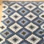 Thick Blue Diamond Sheep Wool Rug Handmade, thumbnail 3 of 8