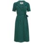 Peggy Dress In Green Polka Dot 1940s Vintage Style, thumbnail 1 of 2