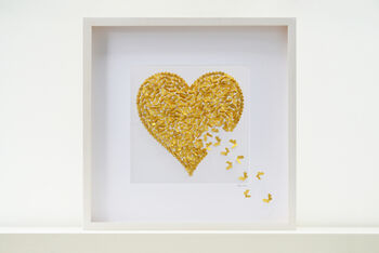 Framed Golden Wedding Anniversary 3D Butterfly Heart, 2 of 12