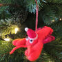 Festive Lobster Fair Trade Handmade Christmas Felt, thumbnail 3 of 5