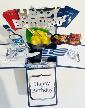 Personalisable Santorini Themed 3D Greeting/Gift Card, 8 of 8