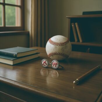 Personalised Baseball Leather Cufflinks, 2 of 11
