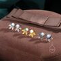 Sterling Silver Moonstone And Leaf Motif Stud Earrings, thumbnail 2 of 12
