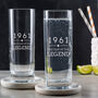 'Year Of The Legend' Highball Glass Milestone Birthday Gift, thumbnail 2 of 4