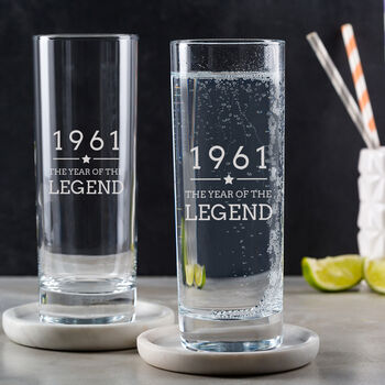 'Year Of The Legend' Highball Glass Milestone Birthday Gift, 2 of 4