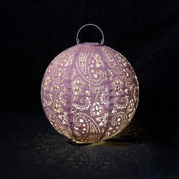 Two Paisley Teal Garden Solar Lanterns, 6 of 7