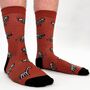 Men's Bamboo Socks Orange Dinosaur Bones Skeletons, thumbnail 1 of 5