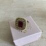 Gold Maroon Kundan Adjustable Ring, thumbnail 8 of 8