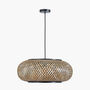 Large Black And Natural Rattan Pendant Ceiling Light, thumbnail 2 of 9