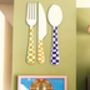 Oversized Checkerboard Cutlery Mirror Set, thumbnail 3 of 6