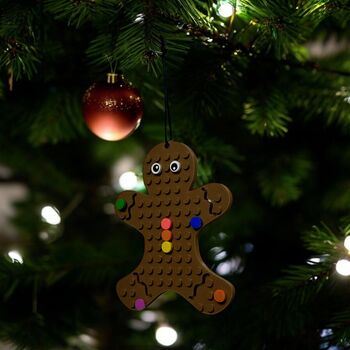 Personalised Lego Compatible Gingerbread Chistmas Tree Decoration, 5 of 6