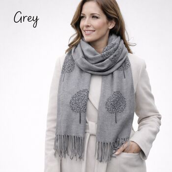 Cashmere Mulberry Tree Of Life Print Scarf, 4 of 12