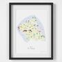 Map Of The Wirral Art Print, thumbnail 2 of 3