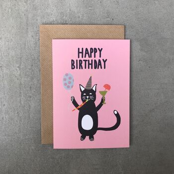 Happy Birthday Cat Greetings Card, 6 of 8