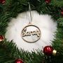 Personalised Name Wooden Christmas Decoration Bauble, thumbnail 1 of 3