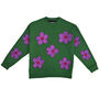 Green Floral Hand Painted Sweatshirt, thumbnail 2 of 5