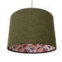 Camilla Tussock Green Tweed Floral Lined Lampshades, thumbnail 1 of 7