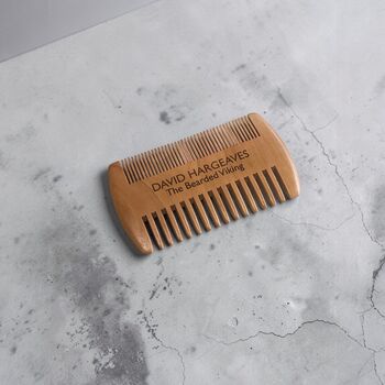 Personalised Wooden Beard Comb For Dad, 4 of 7