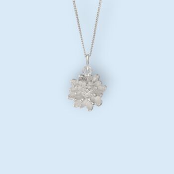 Tiny Chrysanthemum Necklace In Sterling Silver, 5 of 12