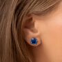 Sapphire Blue Swarovski Crystal Stud Earrings, thumbnail 6 of 6