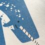 N For Narwhal Children's Initial Print, thumbnail 3 of 3