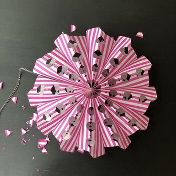 Stripy Paper Fan Decoration Kit, 4 of 8