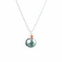 Harmony Ball Pregnancy Necklace With Coral Pearl, thumbnail 6 of 7