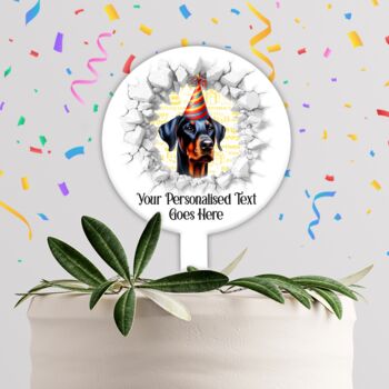 Personalised Doberman Birthday Break Through Dog, 4 of 9