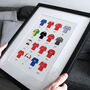 Manchester Utd Classic Retro Football Kits Team Print, thumbnail 1 of 4