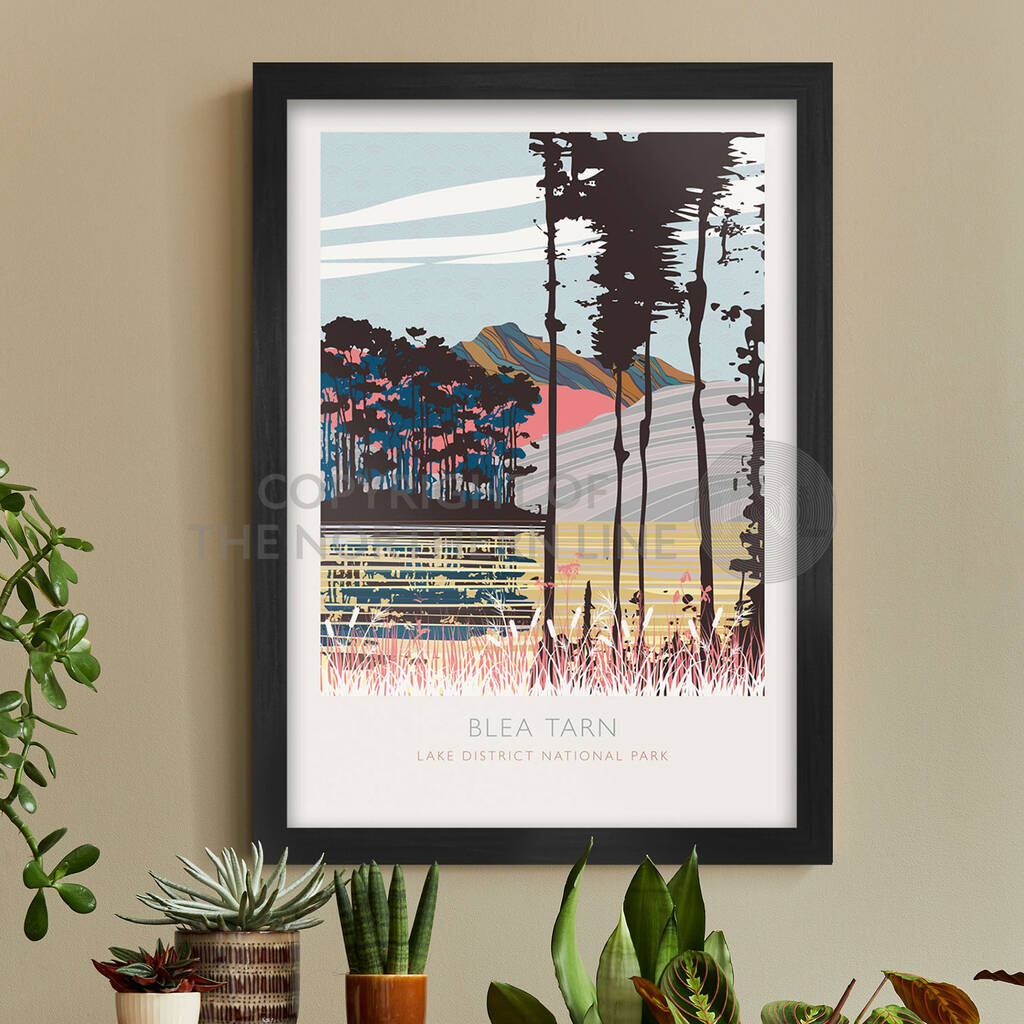 Blea Tarn Reflections Lake District Poster Print, 1 of 5