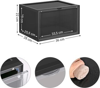 Stackable Clear Plastic Shoe Boxes Storage Organisers, 2 of 8