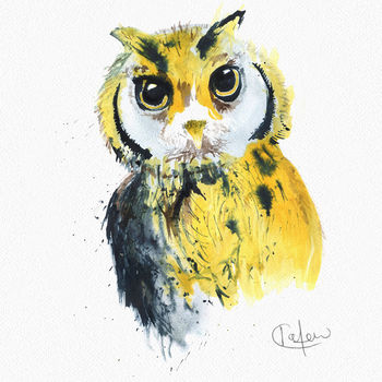 Inky Owl Illustration Print, 9 of 12