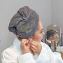 Embroidered Hair Turban Towel With Funny Phrase, thumbnail 1 of 9
