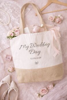 Personalsied Bride Tote Bag, Wedding Day Bag, Bridal, 3 of 3