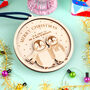 Personalised Couples Penguin Christmas Tree Decoration, thumbnail 3 of 6