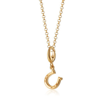 18ct Gold Lucky Horseshoe Charm Necklace, 2 of 6