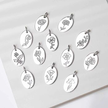 Sterling Silver September Birth Flower Necklace, 6 of 7