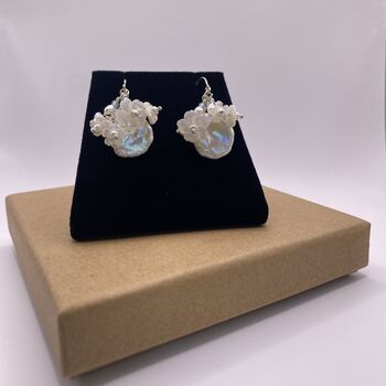 Bridal Keishi And Aquamarine Necklace And Earring Set, 2 of 4