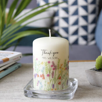 Personalised Teacher Wildflower Candle Gift, 6 of 7