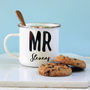 Personalised Mr And Mrs Enamel Mug, thumbnail 3 of 5