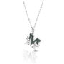 Solid Silver M Initial Necklace With Green Marble, thumbnail 2 of 6