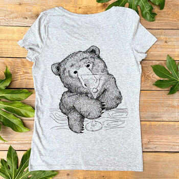Cocktail Bear Women's Organic T Shirt, 2 of 7